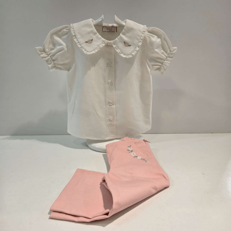 Conjunto niña blusa y pantalón largo infantil Paz verano