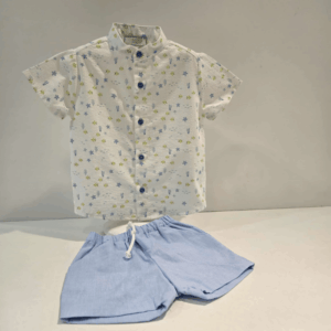 Conjunto niño pantalón camisa estampada manga corta verano