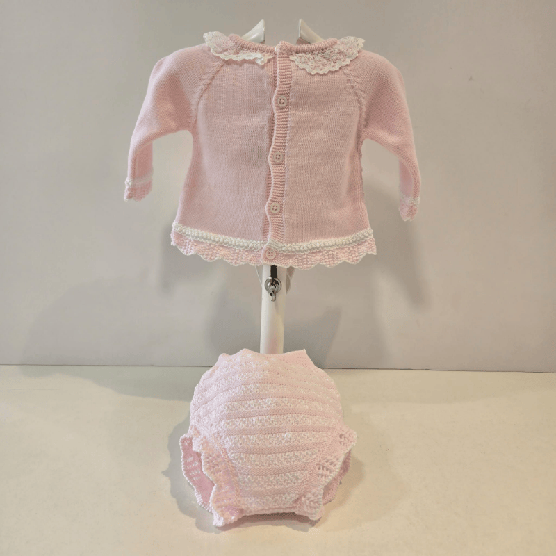 Jubón con braguita rosa tiza blanco niña Paz verano