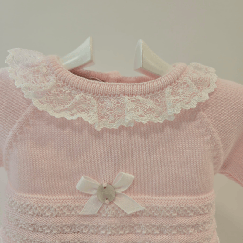 Jubón con braguita rosa tiza blanco niña Paz verano - Imagen 5