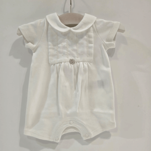 Pelele corto pechera bordada niño Paz Rodríguez verano