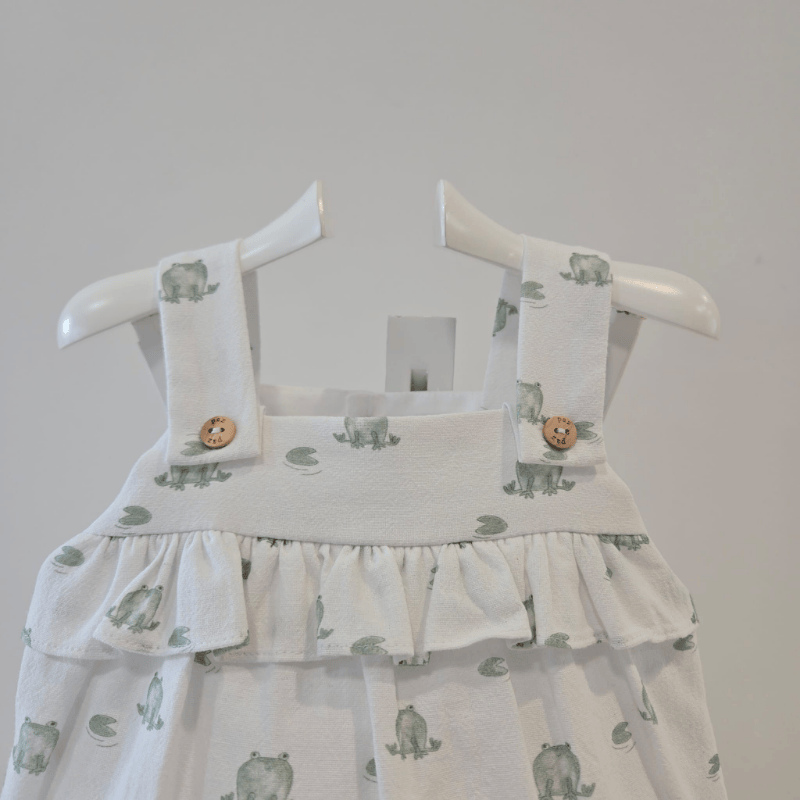 Pelele estampado ranitas niña colección Noray Paz verano