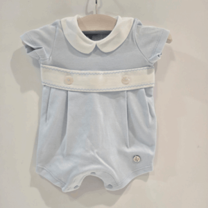 Pelele niño corto con banda bordada Paz Rodríguez verano