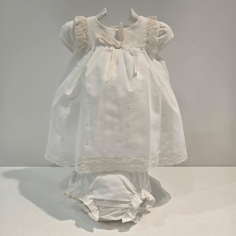 Vestido ceremonia en tela bautizo Paz Rodríguez verano