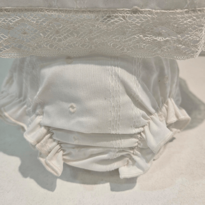 Vestido ceremonia en tela bautizo Paz Rodríguez verano