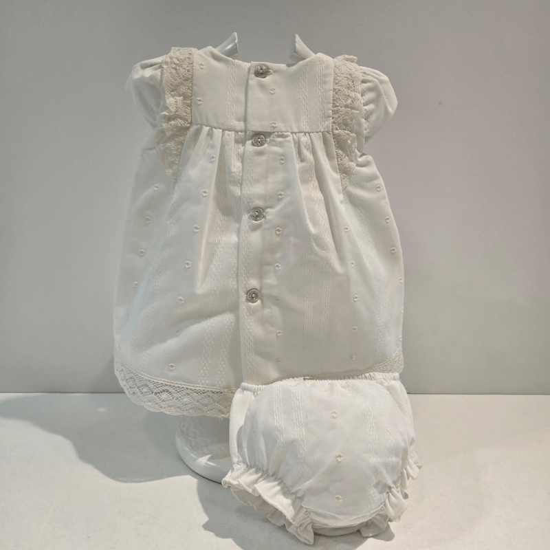 Vestido ceremonia en tela bautizo Paz Rodríguez verano