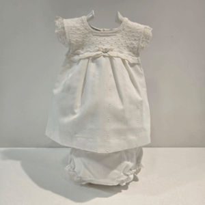 Vestido corto punto falda tela y braga ceremonia verano