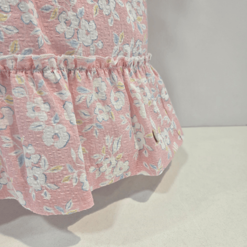 Vestido estampado sobre rosa infantil colección candy verano