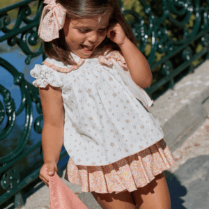 Conjunto blusa braguita colección peach vichy verano 26