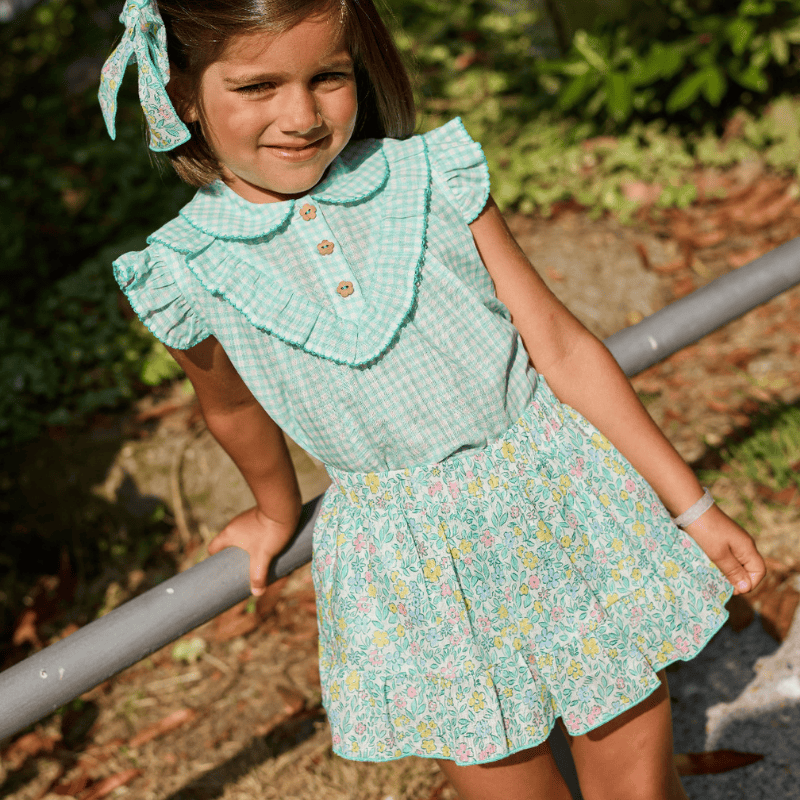 Conjunto blusa vichy/falda short Liberty la Provenza verano 26