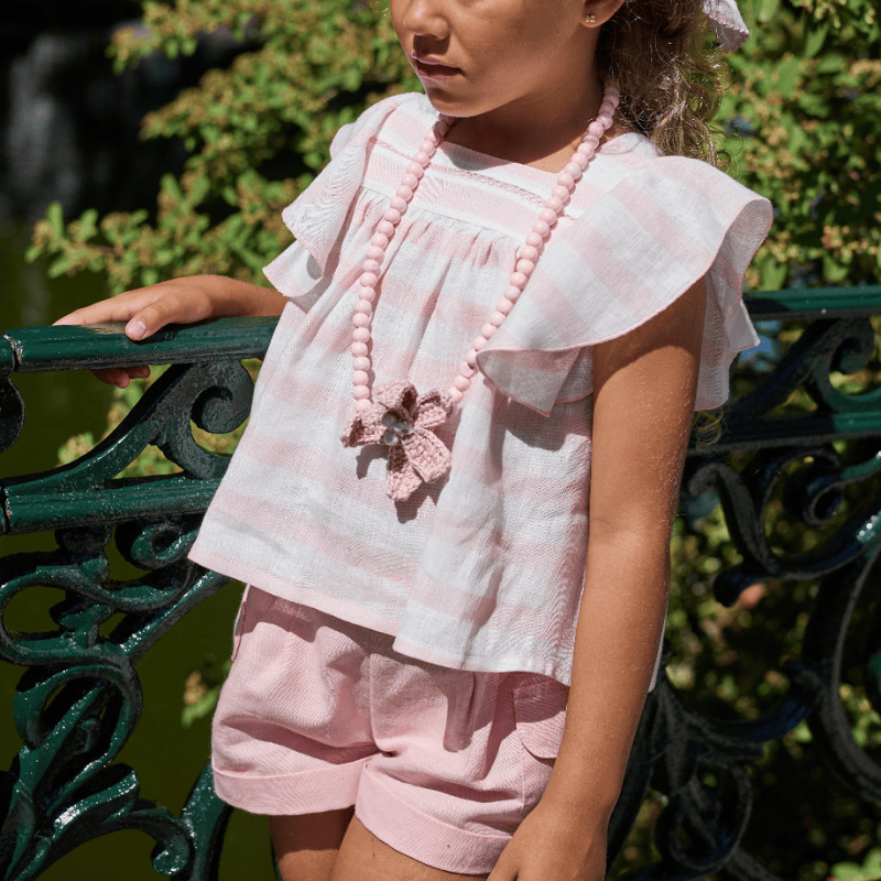 Conjunto niña blusón mas short cup cake rosa primavera verano