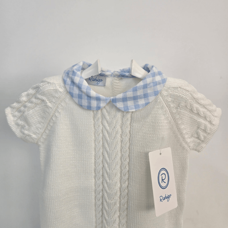 Conjunto niño suéter cuello cuadros braguita juego verano