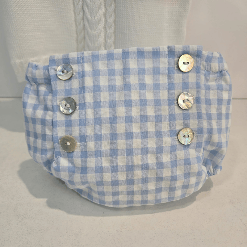 Conjunto niño suéter cuello cuadros braguita juego verano