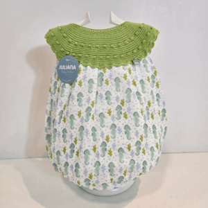 Pelele cuerpo punto bajo en tela caballitos de mar verano