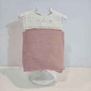 Ranita en tela puntilla y bajo en punto rosa primavera verano