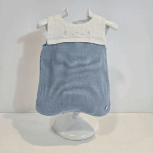 Ranita niño cuerpo tela alegría en azul tiza primavera verano