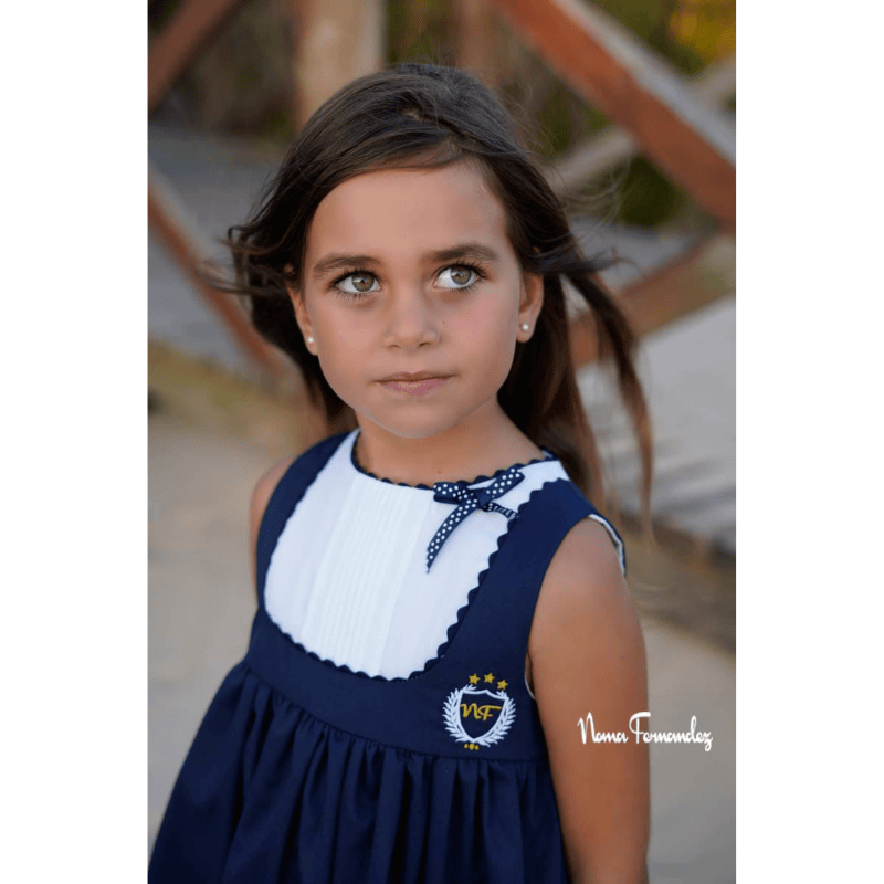 Vestido colección olmo azul y blanco primavera verano