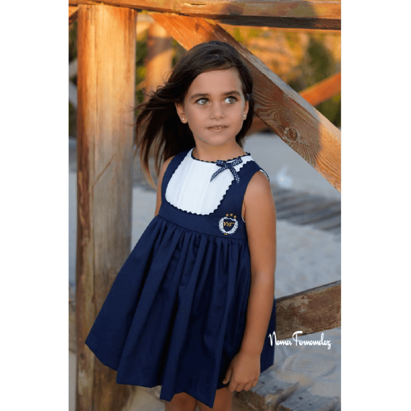 Vestido colección olmo azul y blanco primavera verano