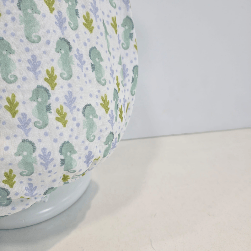 Vestido cuerpo de punto verde lima falda tela caballitos verano