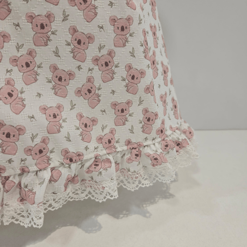 Vestido cuerpo punto falda tejido estampado koalas verano