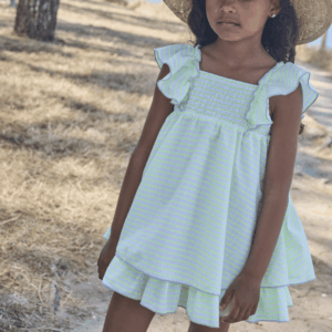 Vestido rayas flúor verde/amarillo pescardinos verano 2026