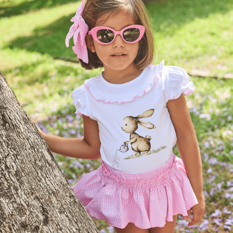 Camiseta transfer braga volantes cuadro vichy Rabbits verano 26