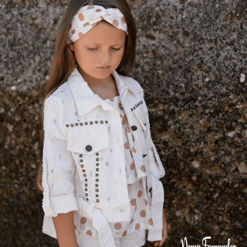 Cazadora estilo distressed decorativo beige Haya verano 26