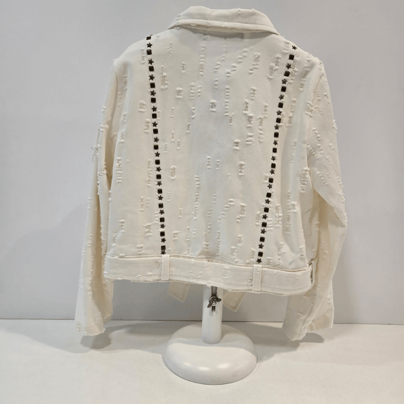 Cazadora estilo distressed decorativo beige Haya verano 26