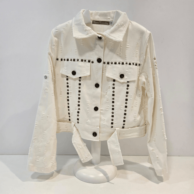 Cazadora estilo distressed decorativo beige Haya verano 26