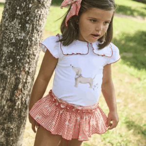 Conjunto camiseta transfer y braga vichy rojo Scooby verano 26