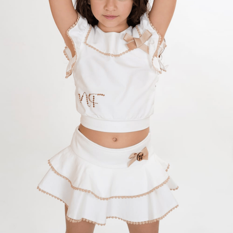 Conjunto felpa camiseta mas falda short primavera verano 26