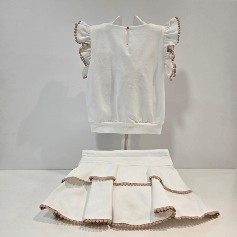 Conjunto felpa camiseta mas falda short primavera verano 26