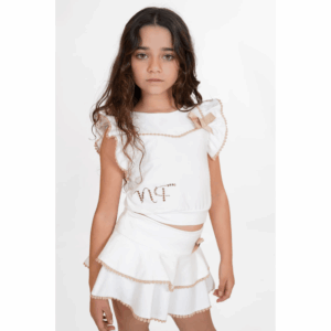 Conjunto felpa camiseta mas falda short primavera verano 26