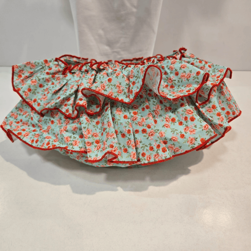 Conjunto frambuesa camiseta manga rizada braga falda verano 26 - Imagen 5