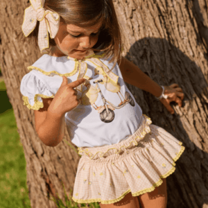 Conjunto limonero camiseta algodón braga volante verano26