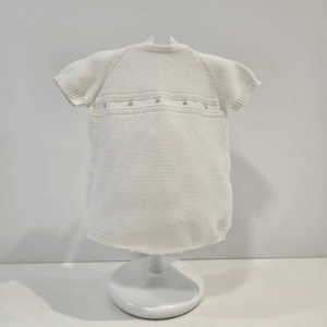 Pelele beige corto bodoques en pechito primavera verano