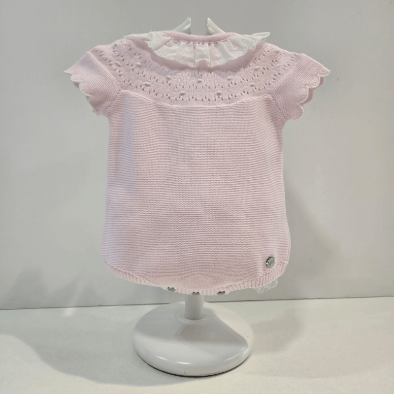 Pelele corto rosa cuello puntilla Martin Aranda verano 2026