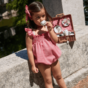 Pelele cuadro Vichy tirante rizado primavera verano 26