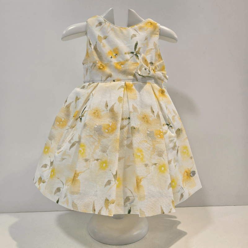 Vestido cinturón con lazo amarillo primavera verano 26