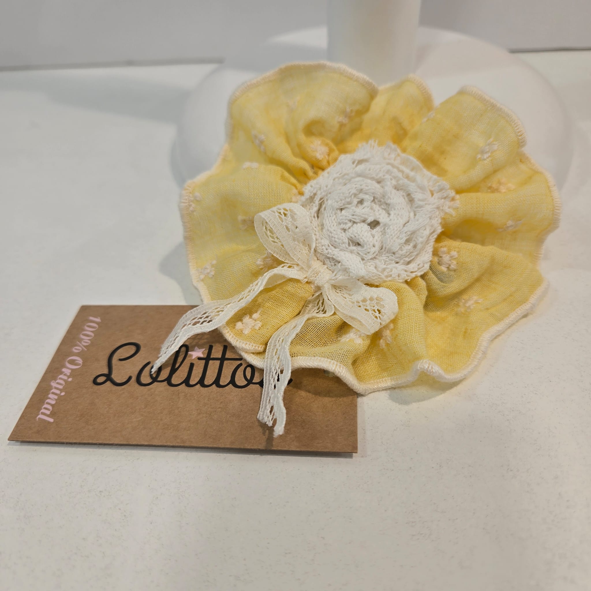 Tocado colección pretty amarillo y blanco primavera verano