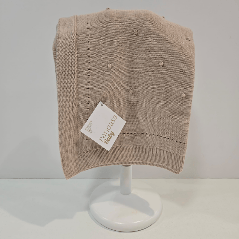 Chal Pangasa camel, beige, rosa empolvado y azul verano