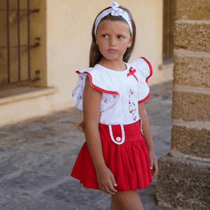Conjunto Camiseta manga volante y falda colección aliso verano