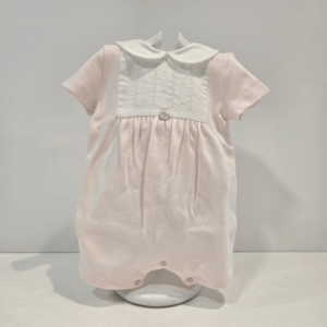 Pelele manga corta rosa-blanco roto Paz Rodríguez verano