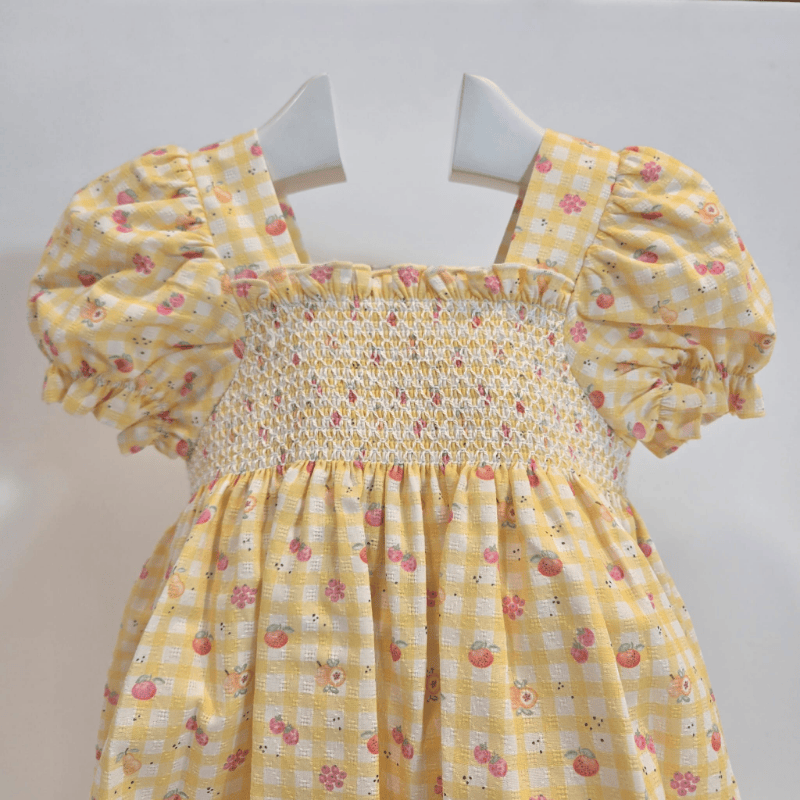 Vestido estampado frutitas amarillo limón Paz Rodríguez verano - Imagen 3