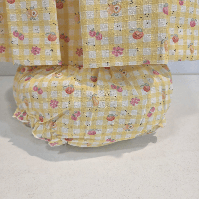 Vestido estampado frutitas amarillo limón Paz Rodríguez verano