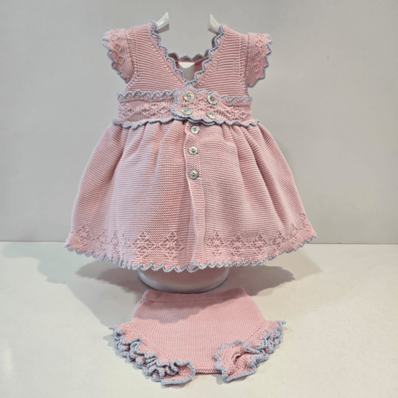 Vestido rosa y azul Rahigo algodón de azúcar primavera verano