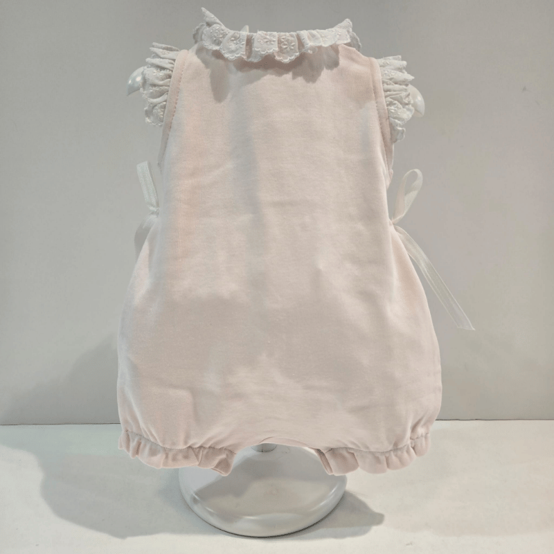 Pelele corto niña con lazo y puntilla Paz Rodríguez verano