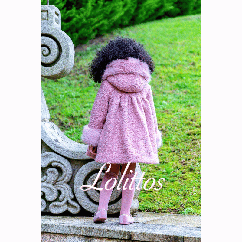 Abrigo rosa colección Bubu Lolittos otoño invierno 26/27