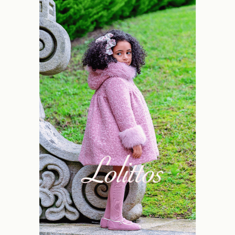 Abrigo rosa colección Bubu Lolittos otoño invierno 26/27