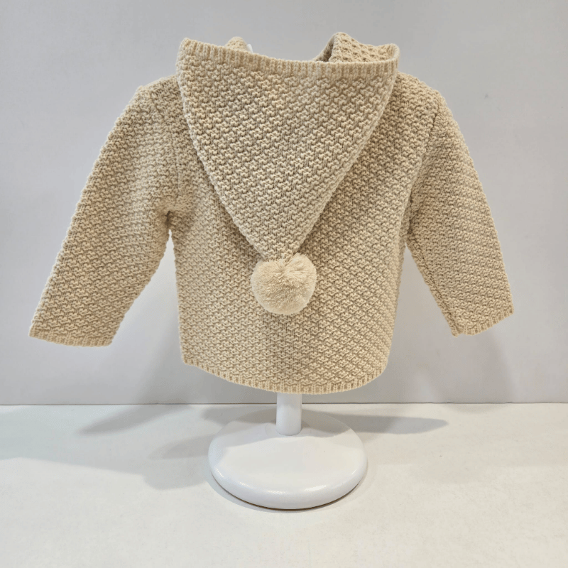 Chaquetón punto capucha pompones Paz Rodríguez invierno
